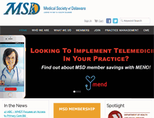 Tablet Screenshot of medicalsocietyofdelaware.org